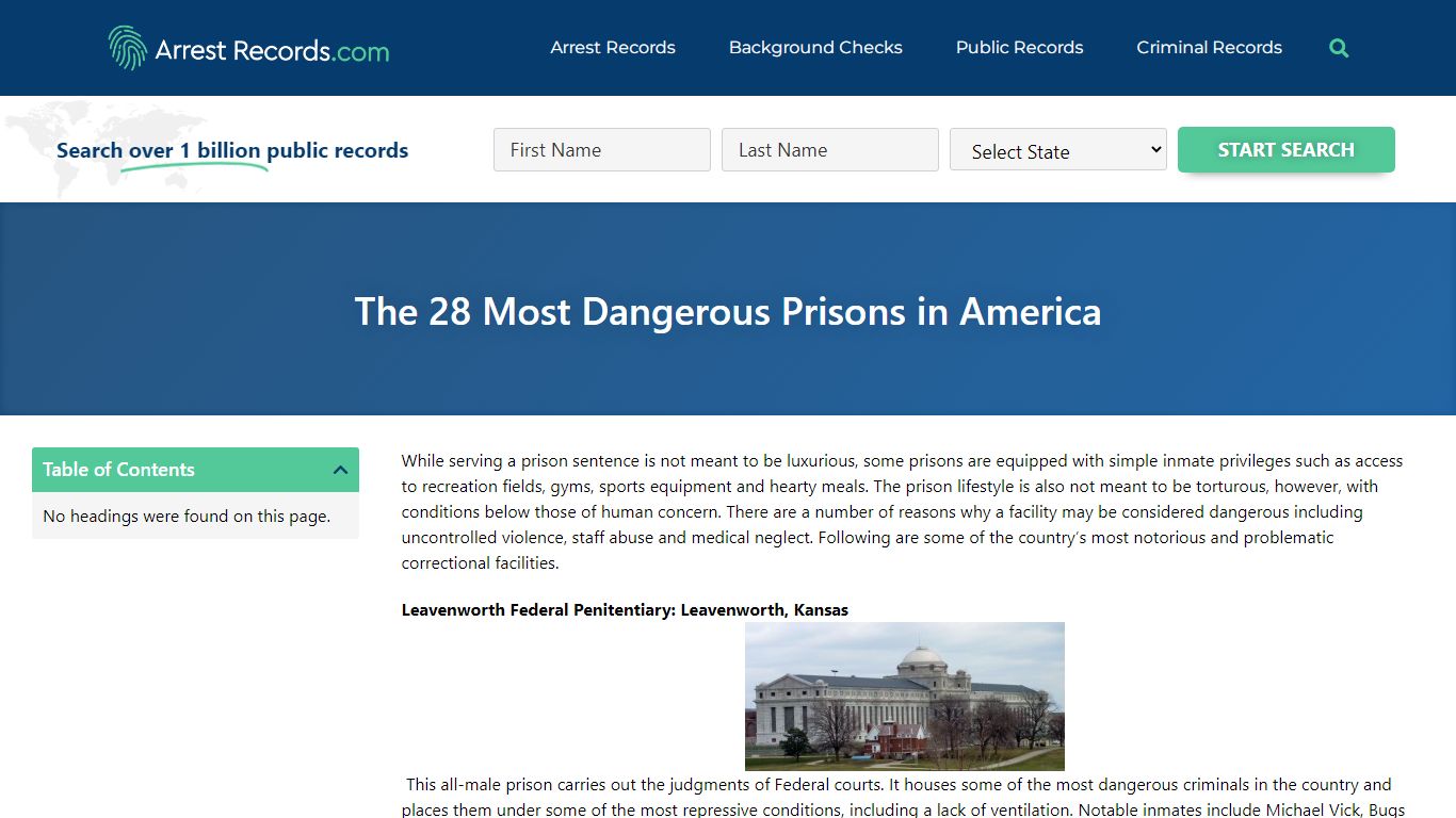 The 28 Most Dangerous Prisons in America - Arrest Records.com