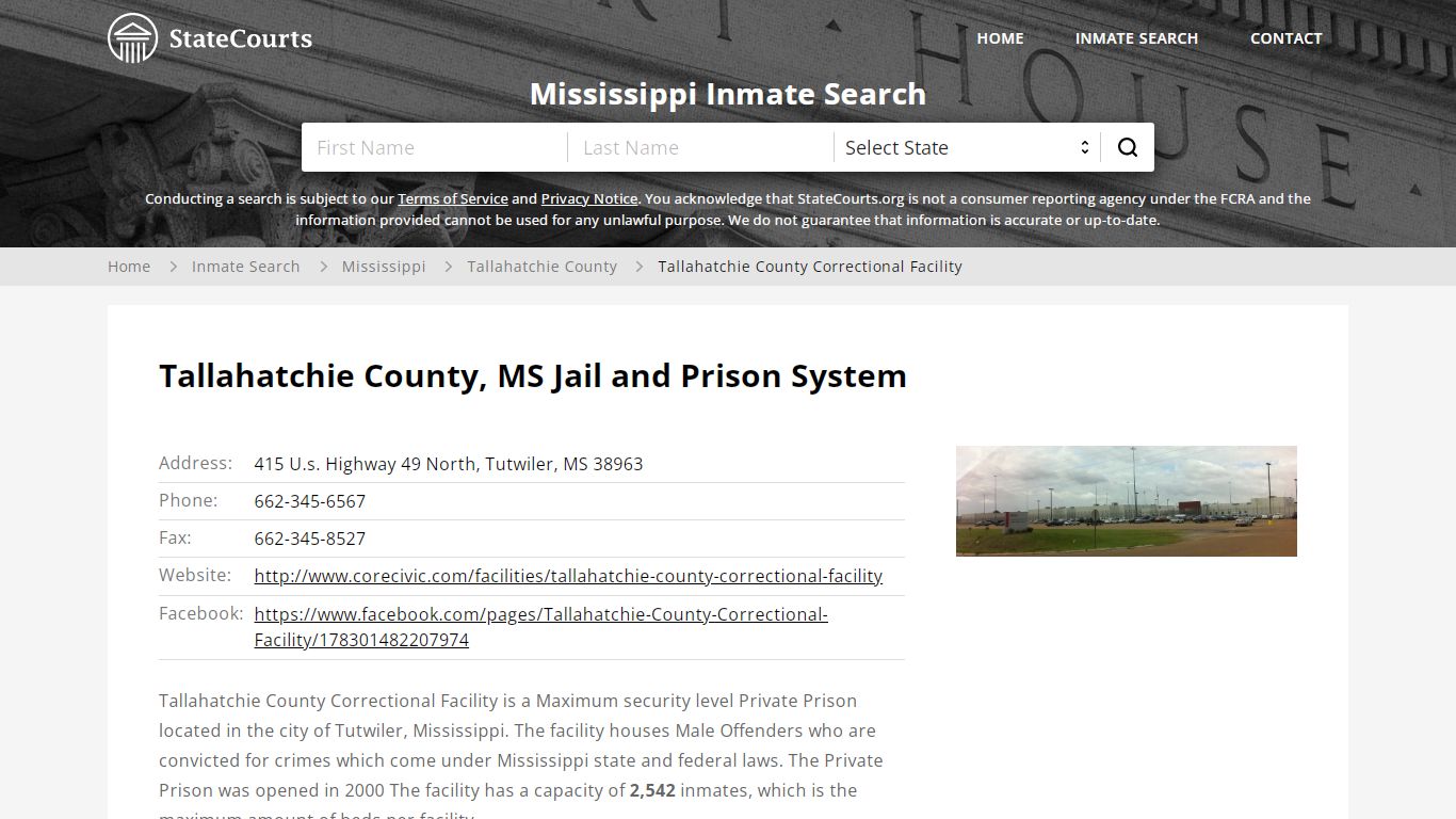 Tallahatchie County Correctional Facility Inmate Records Search ...